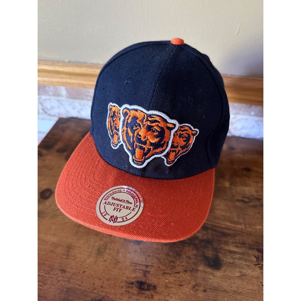 Mitchell & Ness Chicago Bears Navy & Orange Adjustable Snapback Hat
